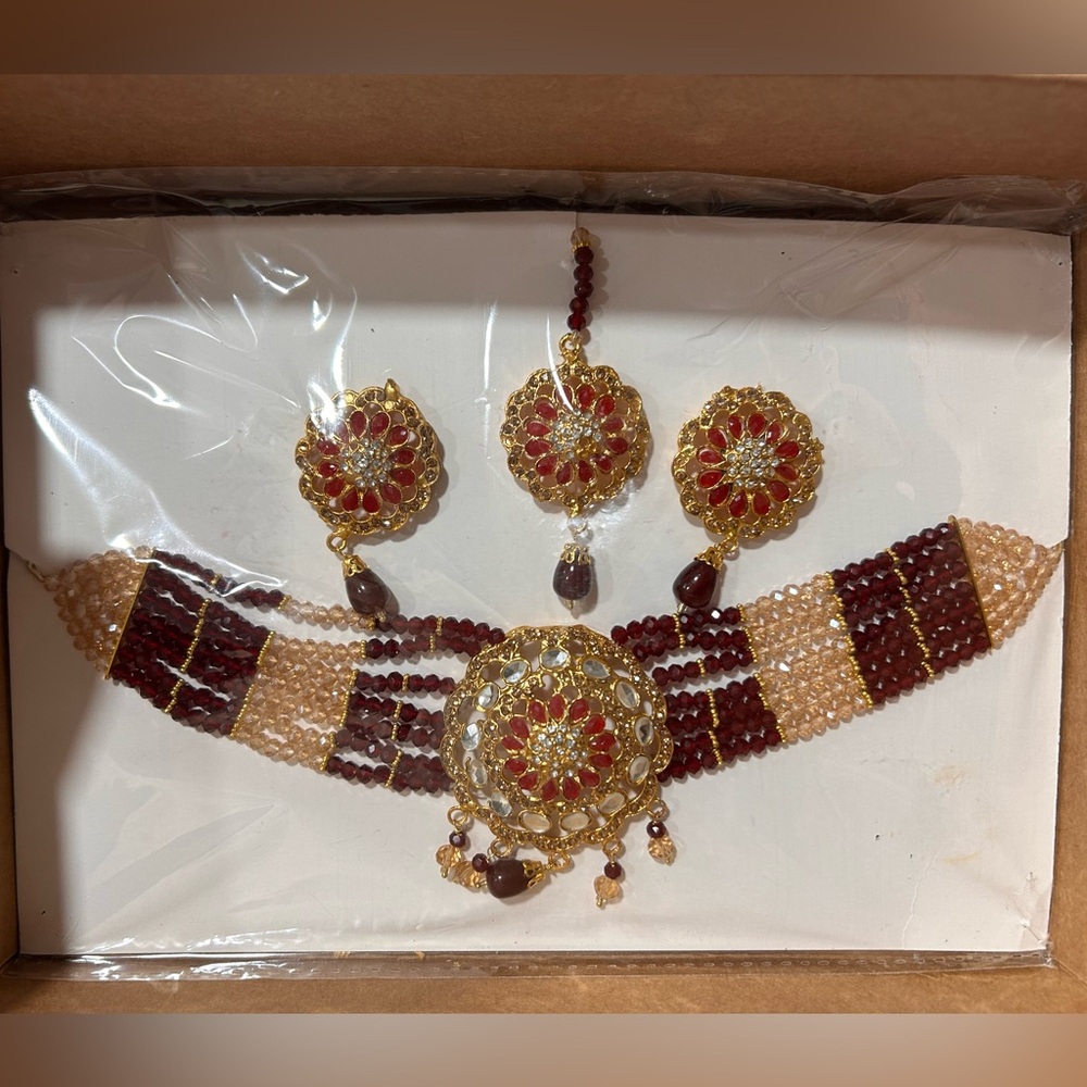 Pakistani kundan polki choker set